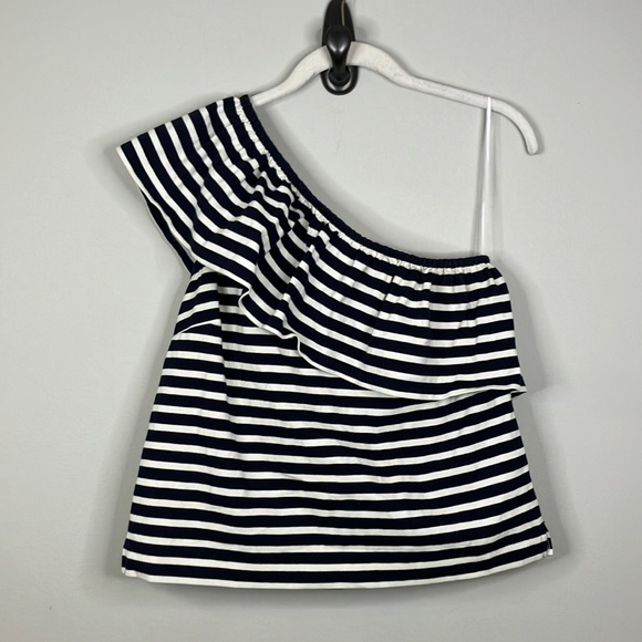 J Crew striped one shoulder top - Picture 3 of 7